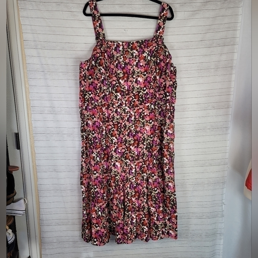 LANE BRYANT FLORAL LINEN SUNDRESS, SZ 26 - Picture 2 of 10